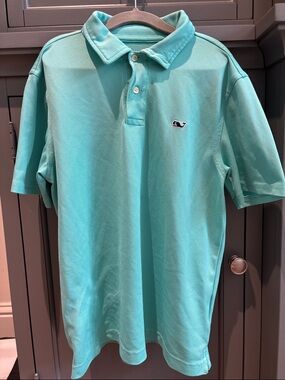 Vineyard Vines Aqua/Turquoise Kids Polo with Whale Logo
